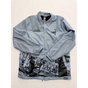 Broken Promises Jacket Mens Medium Blue Guard Your Heart Scorpion Windbreaker